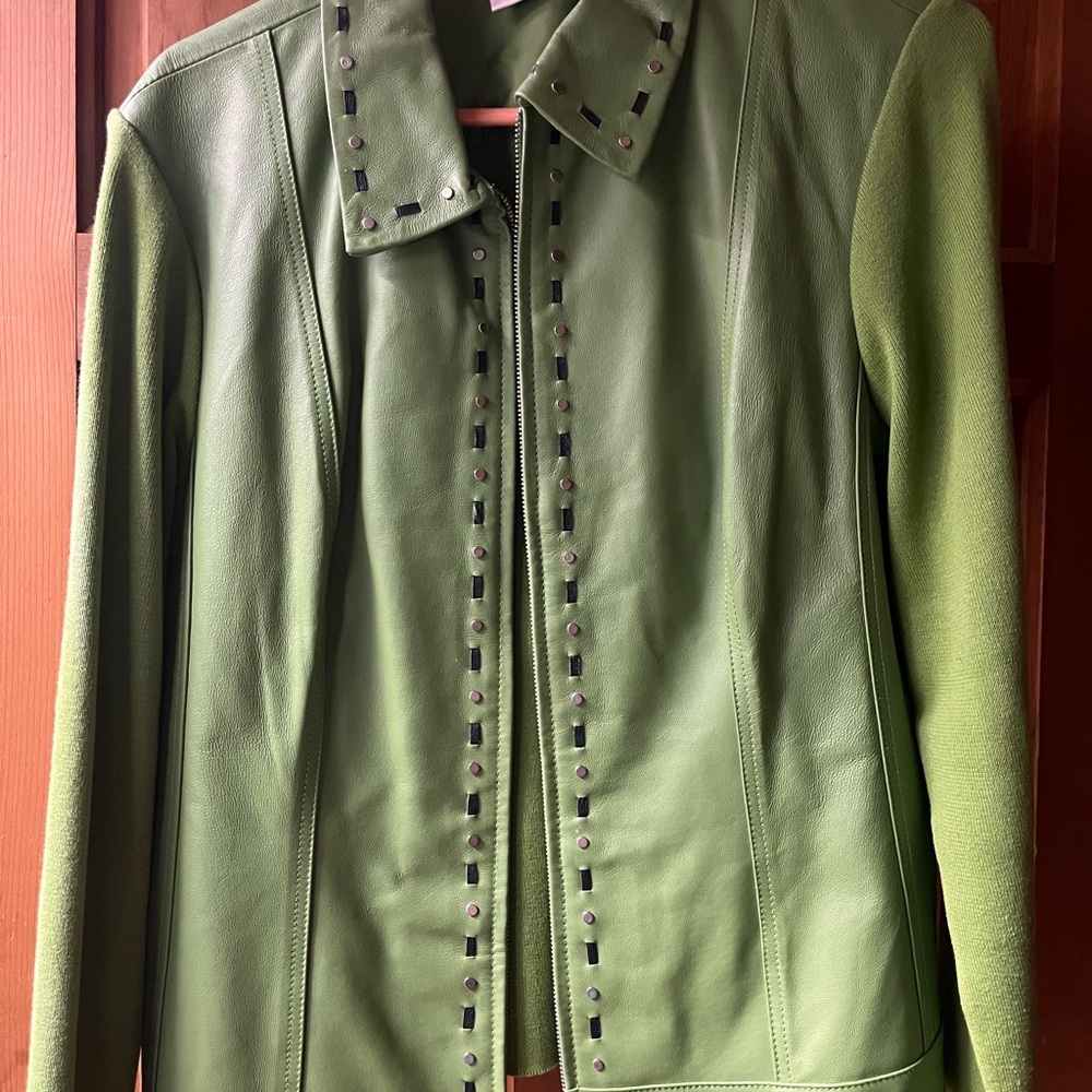 Green Leather Women's Jacket